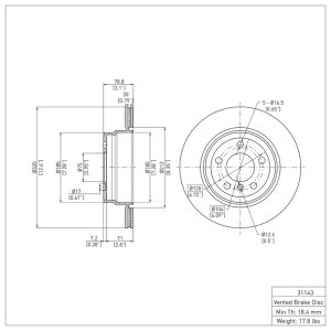 BMW X6 Brake Rotor (1) - Rear - R1 Concepts - Plain - `07-`19